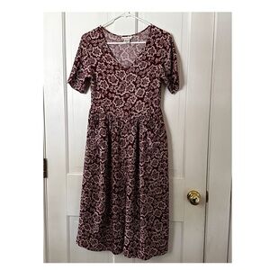 Banana Republic Burgundy and Pearl Floral Dress